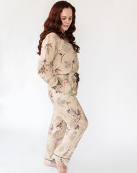 Women's Maple Print Shirt & PJ Set - Side