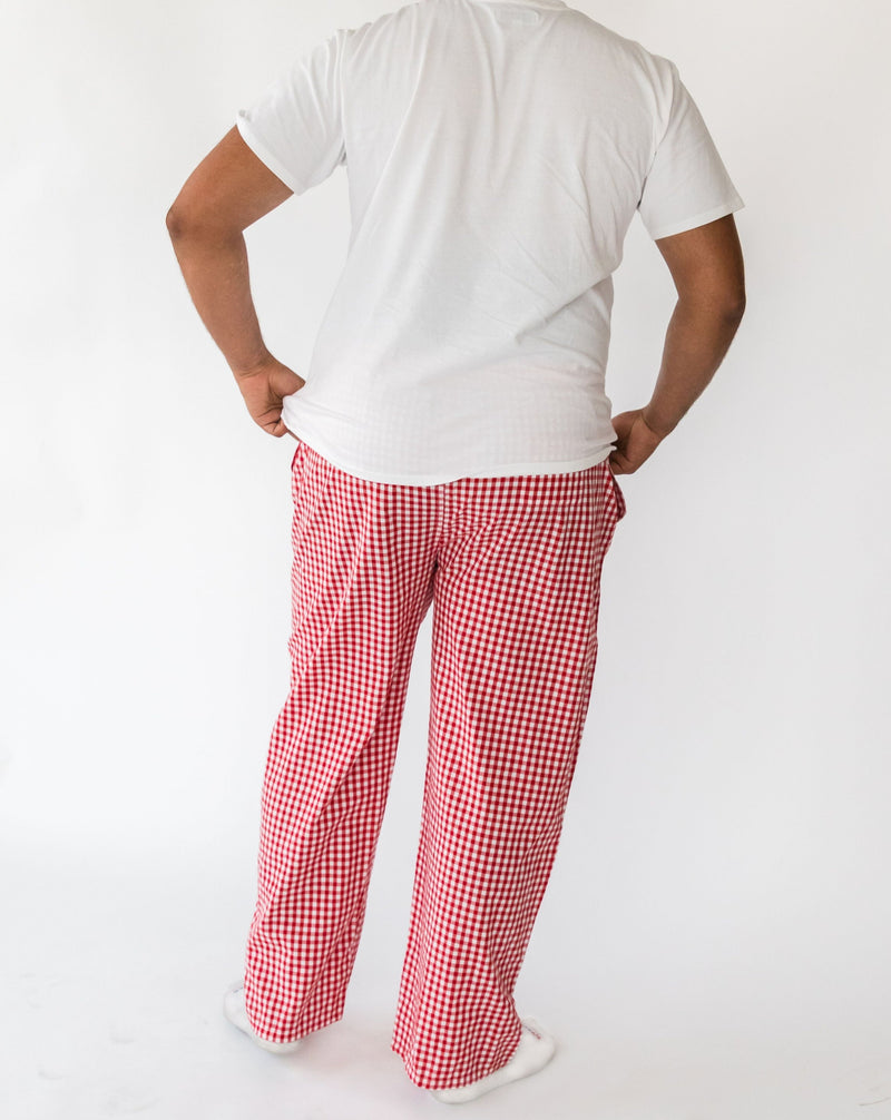 Men's Holiday Red Gingham PJ Pant - Back