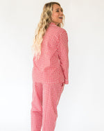 Women's Holiday Red Gingham Shirt & PJ Set - Back