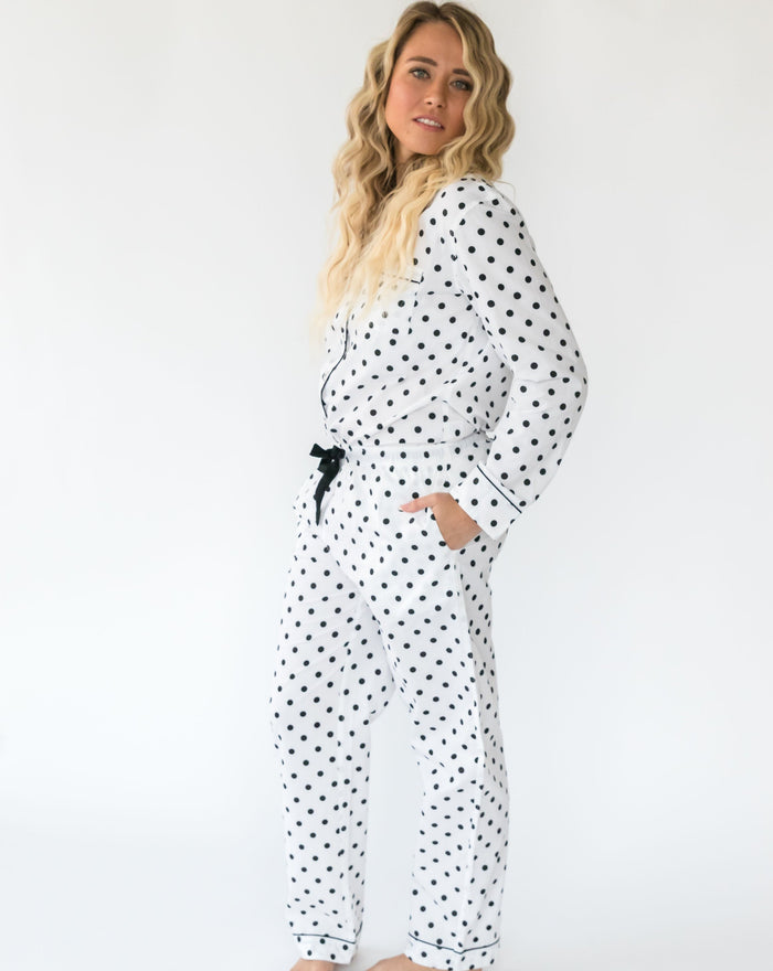 Women's Classic Dot Shirt & PJ Set - Side