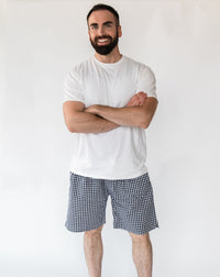 Navy Gingham Shorts