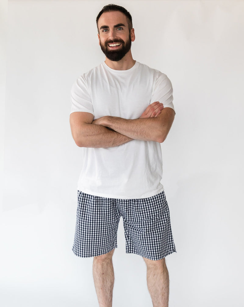 Navy Gingham Shorts