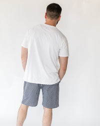 Men's Holiday Navy Gingham shorts - Back