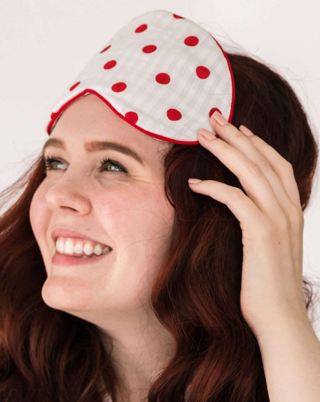 Eye Mask - Seersucker Dots Side