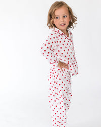 Girl's Classic Seersucker dot shirt and pants - side