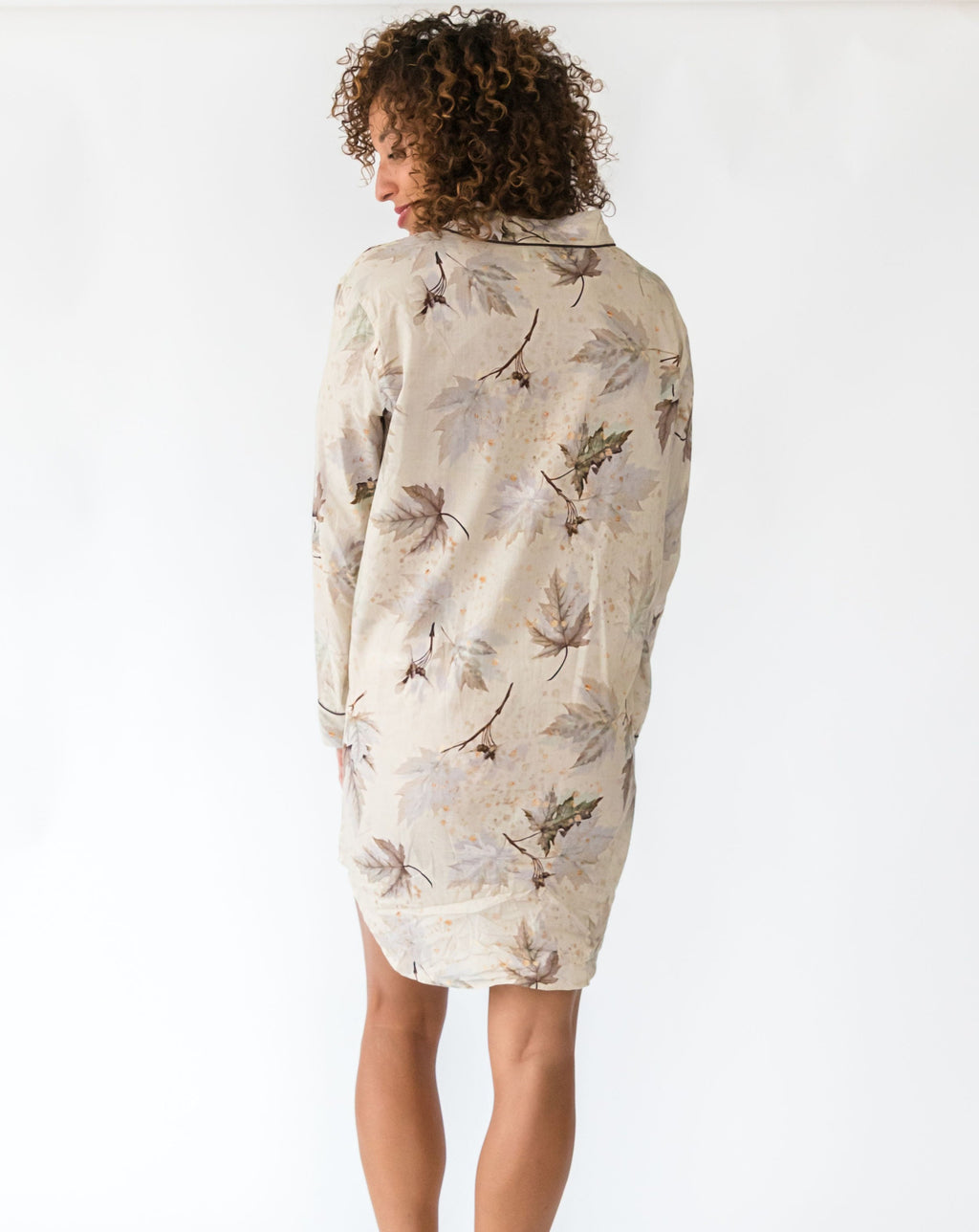 Women's Maple Print Night Shirt - Back