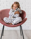 Kid's Classic Dot Shirt & PJ Set - Sitting